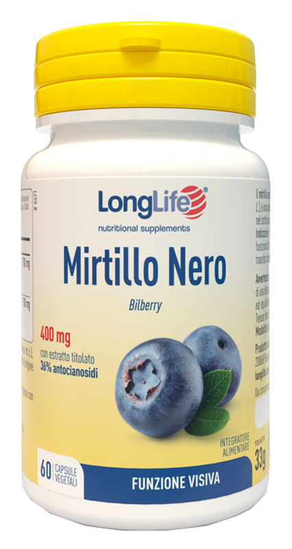 LONGLIFE MIRTILLO NERO 60 CAPSULE VEGETALI - Parafarmacia Mostacciano