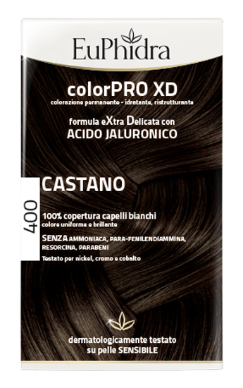 EUPHIDRA COLORPRO XD 400 CASTANO GEL COLORANTE CAPELLI IN FLACONE + ATTIVANTE + BALSAMO + GUANTI - Parafarmacia Mostacciano
