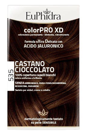 EUPHIDRA COLORPRO XD 535 CASTANO CIOCCOLATO GEL COLORANTE CAPELLI IN FLACONE + ATTIVANTE + BALSAMO + GUANTI - Parafarmacia Mostacciano