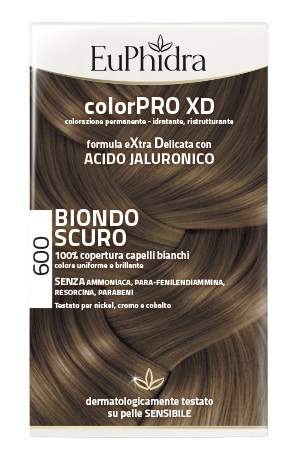 EUPHIDRA COLORPRO XD 600 BIONDO SCURO GEL COLORANTE CAPELLI IN FLACONE + ATTIVANTE + BALSAMO + GUANTI - Parafarmacia Mostacciano