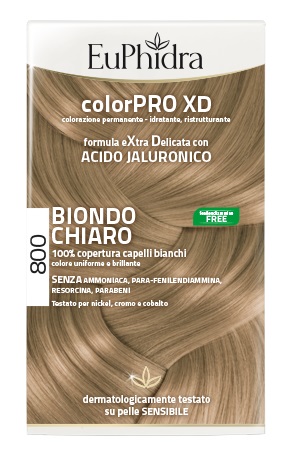 EUPHIDRA COLORPRO XD 800 BIONDO CHIARO GEL COLORANTE CAPELLI IN FLACONE + ATTIVANTE + BALSAMO + GUANTI - Parafarmacia Mostacciano