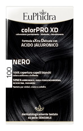 EUPHIDRA COLORPRO XD 100 NERO GEL COLORANTE CAPELLI IN FLACONE + ATTIVANTE + BALSAMO + GUANTI - Parafarmacia Mostacciano