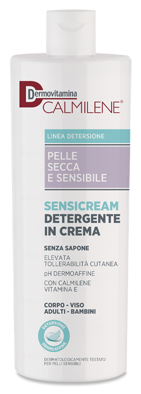 DERMOVITAMINA CALMILENE SENSICREAM DETERGENTE IN CREMA SENZA SAPONE PER PELLE SECCA E SENSIBILE 500 ML - Parafarmacia Mostacciano