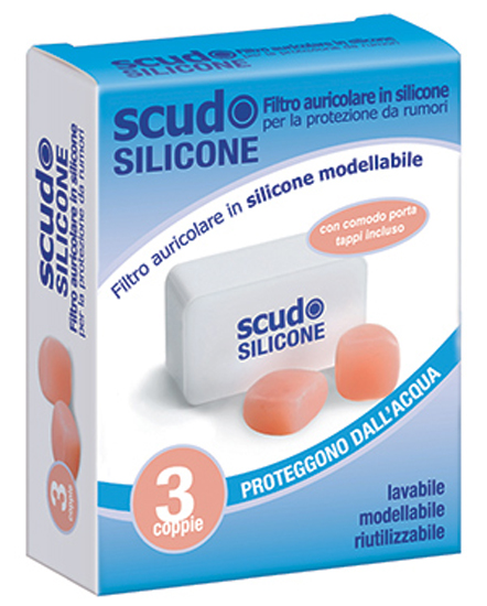 TAPPO AURICOLARE EARPLUG SCUDO IN SILICONE 3 COPPIE 6 PEZZI ARTICOLO 7EN091 - Parafarmacia Mostacciano