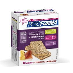 PESOFORMA SANDWICH PROSCIUTTO/FORMAGGIO 4 PASTI 8 PEZZI X 25 G - Parafarmacia Mostacciano