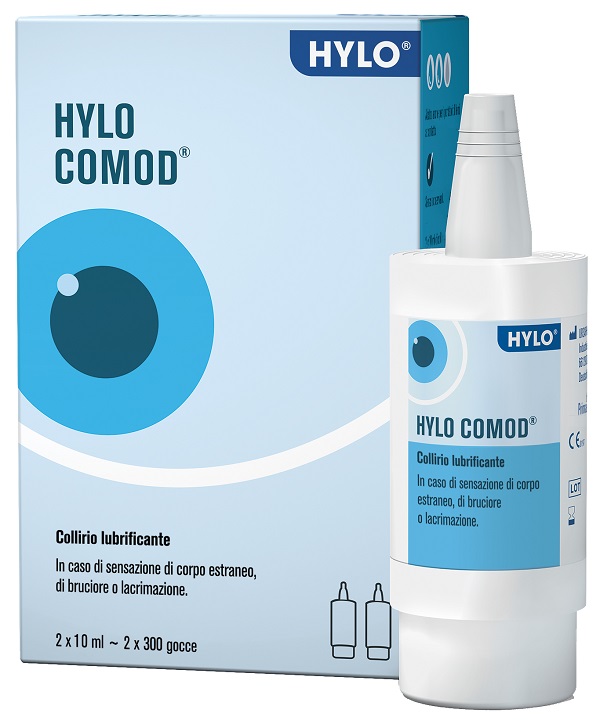 HYLO-COMOD GOCCE OCULARI IALURONATO DI SODIO 0,1% 2 FLACONC INI DA 10 ML - Parafarmacia Mostacciano