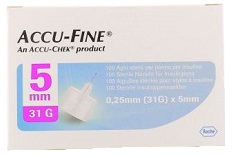 AGO PER PENNA DA INSULINA ACCU-FINE PEN NEEDLE ACCU-CHEK GAUGE 31 X 5MM 100 PEZZI - Parafarmacia Mostacciano