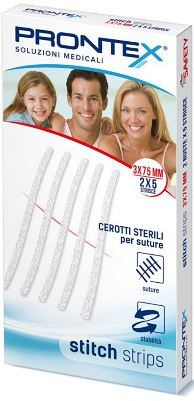 PRONTEX STITCH STRIPS 3X75 10 PEZZI - Parafarmacia Mostacciano