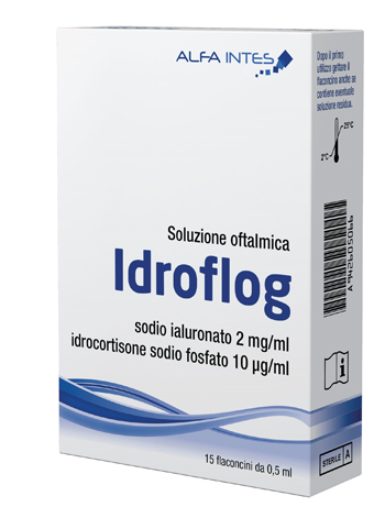 SOLUZIONE OFTALMICA IDROFLOG A BASE DI IALURONATO DI SODIO E IDROCORTISONE SODIO FOSFATO 15 FLACONCINI DA 0,5 ML - Parafarmacia Mostacciano