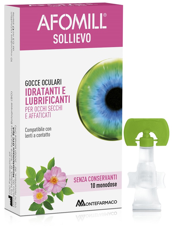 AFOMILL SOLLIEVO GOCCE OCULARI OCCHI 10 FIALE DA 0,5 ML - Parafarmacia Mostacciano
