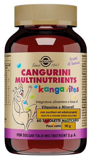 CANGURINI MULTINUTRIENTS FRUTTI BOSCO 60 TAVOLETTE MASTICABILI - Parafarmacia Mostacciano