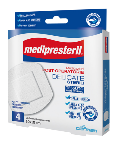 MEDICAZIONE POST OPERATORIA MEDIPRESTERIL DELICATA TNT 10X10CM 5 PEZZI - Parafarmacia Mostacciano