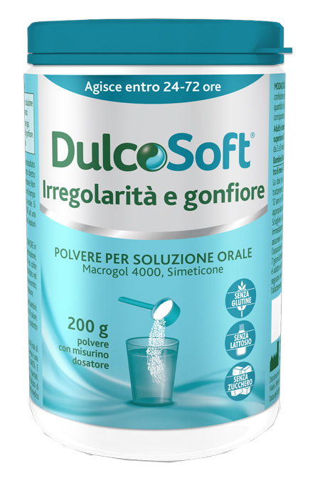 DULCOSOFT IRREGOLARITA' E GONFIORE POLVERE SOLUBILE 200 G - Parafarmacia Mostacciano