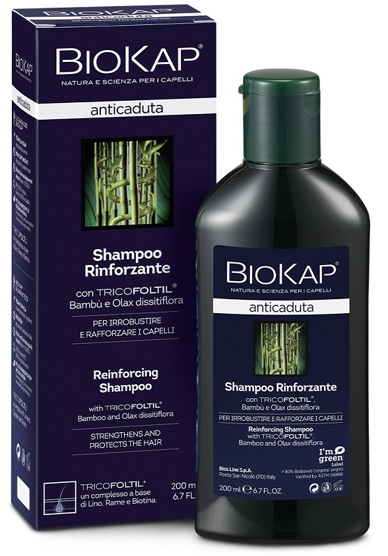BIOKAP SHAMPOO RINFORZANTE ANTICADUTA CON TRICOFOLTIL NUOVA FORMULA 200 ML - Parafarmacia Mostacciano
