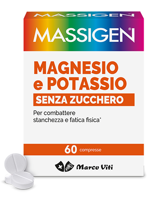 MASSIGEN MAGNESIO POTASSIO SENZA ZUCCHERI 60 COMPRESSE - Parafarmacia Mostacciano