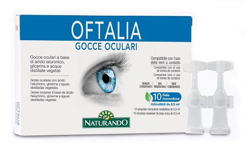 GOCCE OCULARI MONODOSE OFTALIA 2 STRIP DA 5 FIALE DA 0,5 ML - Parafarmacia Mostacciano