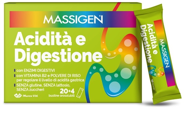 MASSIGEN ACIDITA' E DIGESTIONE 24 STICKPACK - Parafarmacia Mostacciano