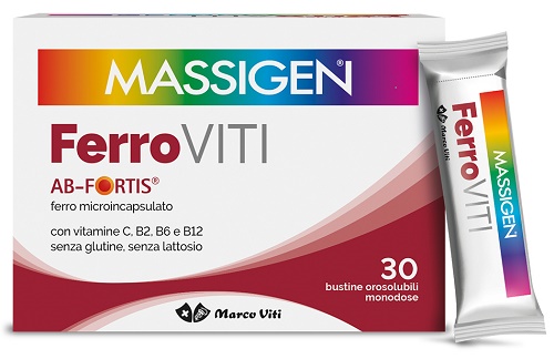 MASSIGEN FERROVITI 30 BUSTINE OROSOLUBILI - Parafarmacia Mostacciano