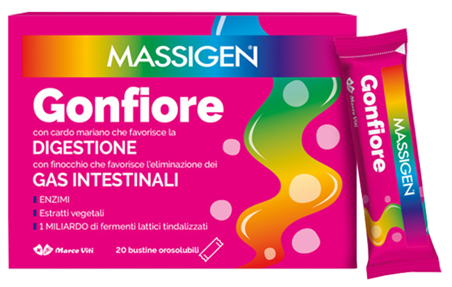 MASSIGEN GONFIORE 20 STICK PACK - Parafarmacia Mostacciano