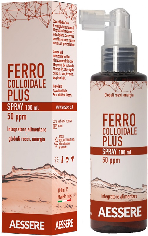 FERRO COLLOIDALE PLUS 50PPM SPRAY 100 ML - Parafarmacia Mostacciano