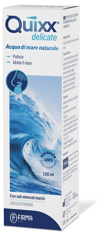 SOLUZIONE SPRAY PER IRRIGAZIONI NASALI QUIXX DELICATE ACQUA MARINA ISOTONICA 100 ML - Parafarmacia Mostacciano