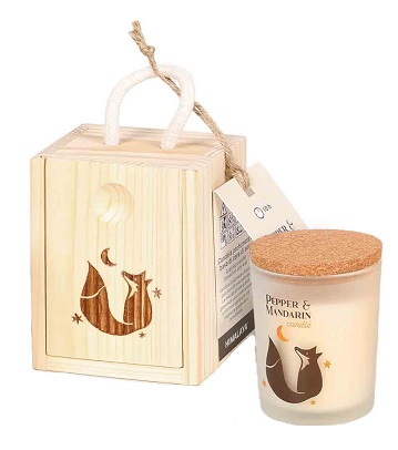 HIMALAYA CANDLE LITTLE BOX LEGNO SERENITY VOLPE PEPE & MANDARINO - Parafarmacia Mostacciano