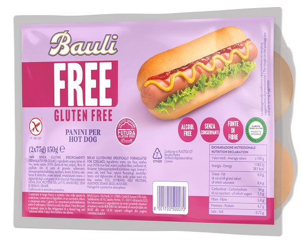 BAULI FREE PANINI HOT DOG 2 PEZZI DA 75 G - Parafarmacia Mostacciano