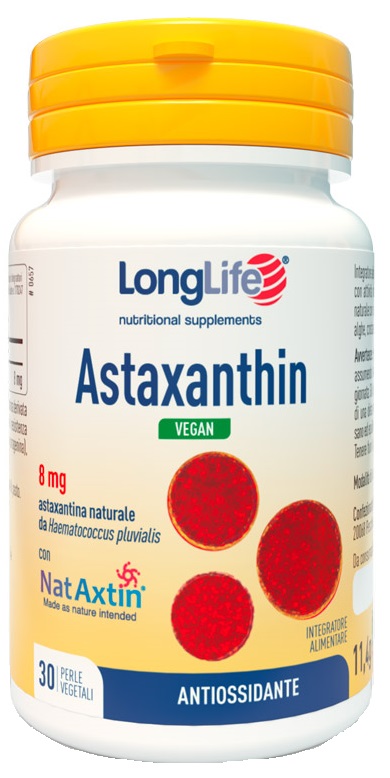 LONGLIFE ASTAXANTHIN VEGAN 8 MG 30 PERLE VEGETALI SENZA GLUTINE - Parafarmacia Mostacciano