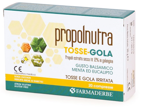 PROPOLNUTRA TOSSE-GOLA 20 COMPRESSE - Parafarmacia Mostacciano