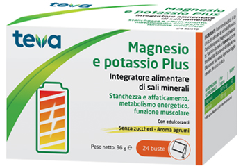 MAGNESIO POTASSIO PLUS TEVA 24 BUSTINE SENZA ZUCCHERI AROMA AGRUMI - Parafarmacia Mostacciano