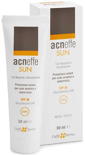 ACNEFFE SUN SPF 30 ALTA PROTEZIONE UVB PER CUTE ACNEICA E SEBORROICA 50 ML - Parafarmacia Mostacciano