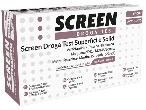 DROGA TEST RILEVA 7 DROGHE SU SUPERFICI O POLVERI SCREEN DROGA TEST SUPERFICI E POLVERI - Parafarmacia Mostacciano