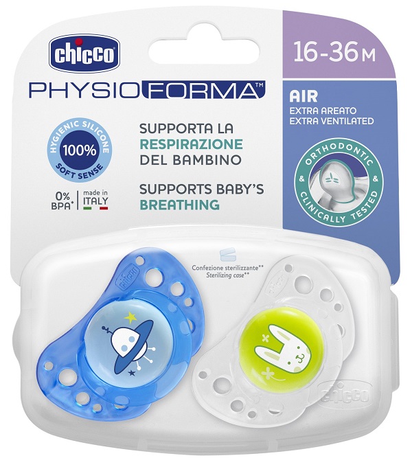 CHICCO SUCCHIETTO AIR BOY IN SILICONE 16-36 MESI 2 PEZZI - Parafarmacia Mostacciano