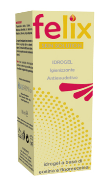FELIX SKIN SOLUTION IDROGEL IGIENIZZANTE ANTIESSUDATIVO EOSINA E FLUORESCEINA 50 ML - Parafarmacia Mostacciano