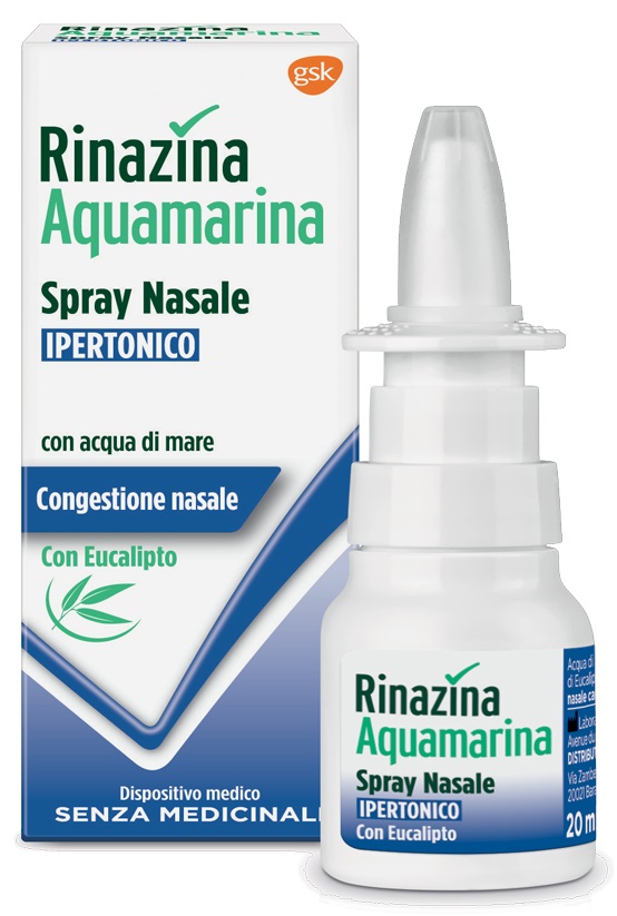 RINAZINA AQUAMARINA SPRAY NASALE IPERTONICO CON EUCALIPTO 20 ML - Parafarmacia Mostacciano