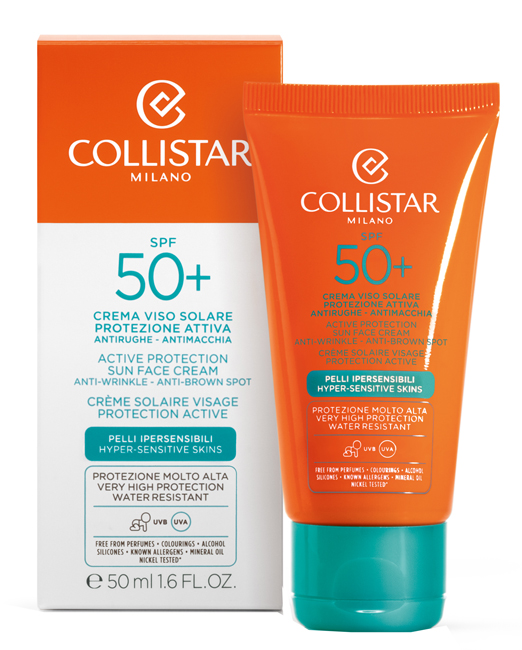 CREMA VISO SOLARE PROTEZIONE ATTIVA PELLI SENSIBILI SPF 50+ 50 ML - Parafarmacia Mostacciano