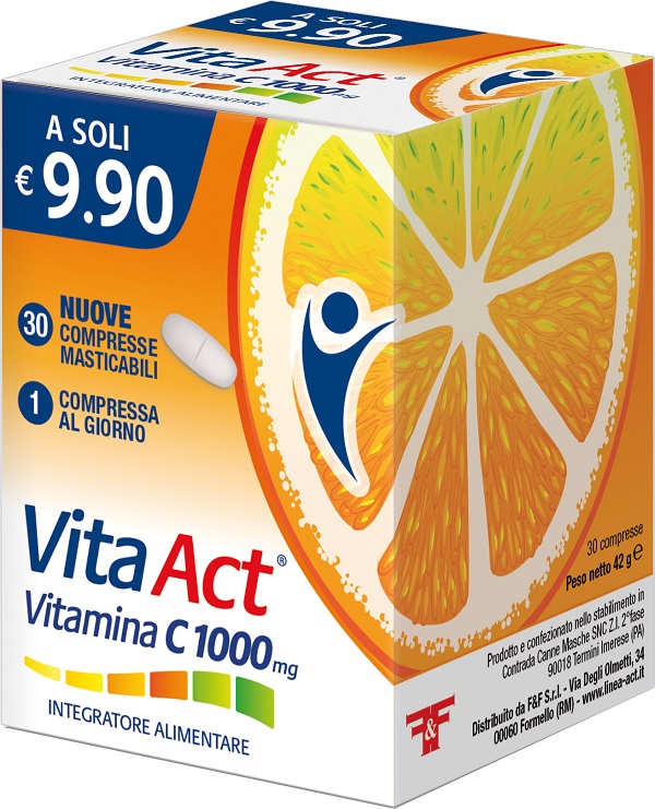 VITAMINA C ACT 1000MG 30 COMPRESSE MASTICABILI - Parafarmacia Mostacciano