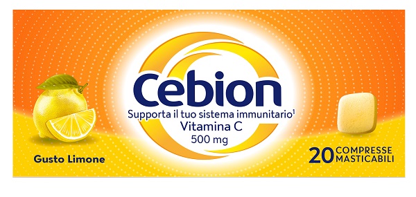 CEBION MASTICABILE LIMONE VITAMINA C 500 MG 20 COMPRESSE - Parafarmacia Mostacciano