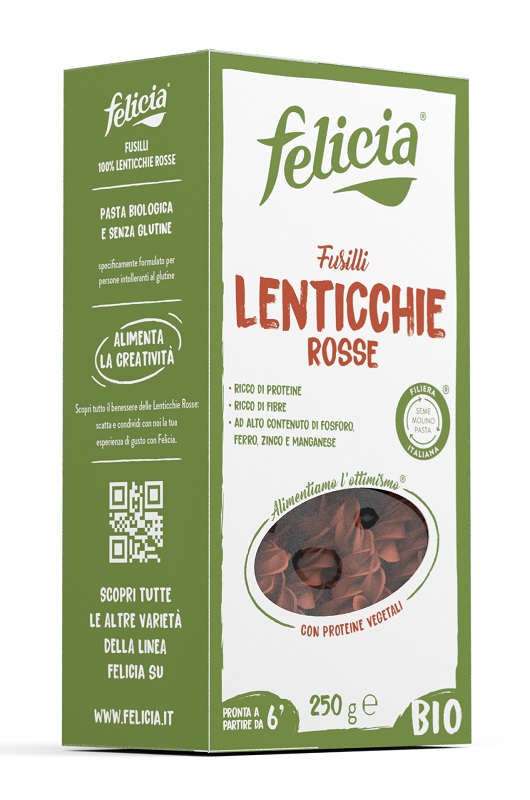FELICIA BIO FUSILLI DI LENTICCHIE ROSSE 250 G - Parafarmacia Mostacciano