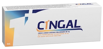 SIRINGA PRERIEMPITA INTRA ARTICOLARE CINGAL 4 ML 22MG/ML ACIDO RETICOLATO CON 4,5 MG/ML TRIAMCINOLONE ESACETONIDE - Parafarmacia Mostacciano