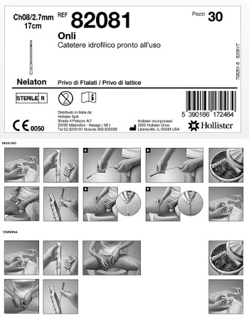 CATETERE IDROFILO INTERMITTENTE ONLI PRONTO ALL'USO 17 CM CH8 30 PEZZI - Parafarmacia Mostacciano