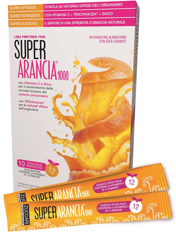 SUPER ARANCIA 1000 10 STICK PACK MONODOSE DA 3,7G INTEGRATORE ALIMENTARE CON EDULCORANTE - Parafarmacia Mostacciano