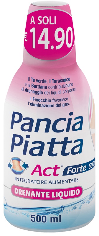 PANCIA PIATTA ACT FORTE DRENANTE LIQUIDO 500 ML - Parafarmacia Mostacciano