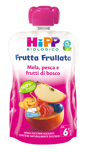 HIPP BIO FRUTTA FRULLATA MELA PESCA FRUTTI DI BOSCO 90 G - Parafarmacia Mostacciano