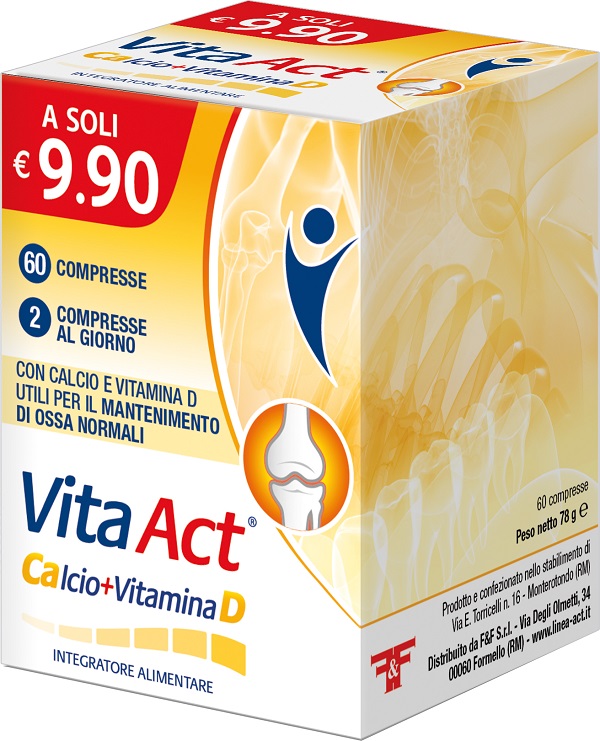 CALCIO + VITAMINA D ACT 60 COMPRESSE - Parafarmacia Mostacciano