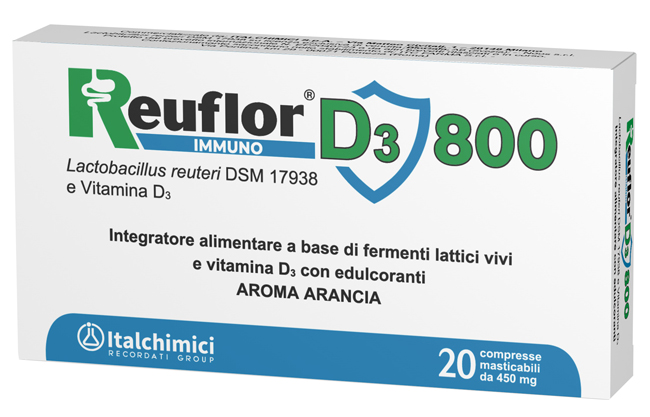 REUFLOR D3 800 20 COMPRESSE MASTICABILI AROMA ARANCIA - Parafarmacia Mostacciano