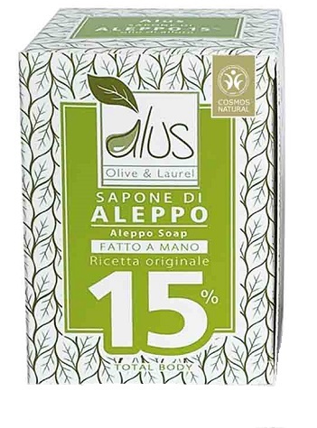 ALUS OLICE & LAUREL SAPONE DI ALEPPO FATTO A MANO 15% 200 G - Parafarmacia Mostacciano