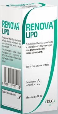 RENOVA COLLIRIO SOSTITUTO LACRIMALE A BASE DI ACIDO IALURONICO 0,4% E LIPIDI FLACONE DA 10 ML SENZA CONSERVANTI - Parafarmacia Mostacciano