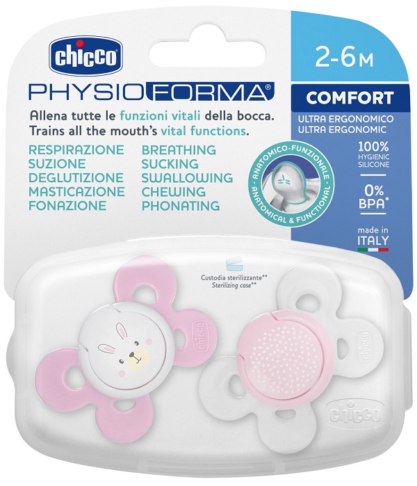 CHICCO SUCCHIETTO COMFORT GIRL SILICONE 0-6 MESI 2 PEZZI - Parafarmacia Mostacciano