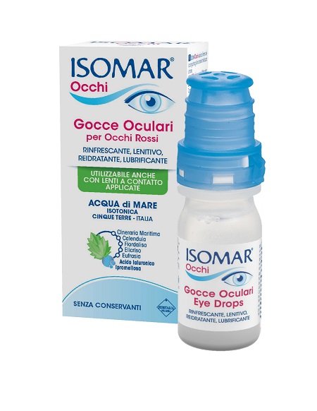 ISOMAR OCCHI GOCCE OCULARI ALL'ACIDO IALURONICO 0,20% 10 ML SENZA CONSERVANTI - Parafarmacia Mostacciano